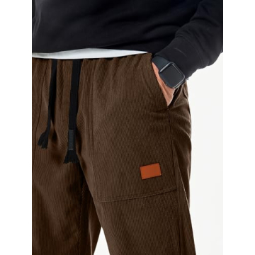 JMIERR Men's Corduroy Cargo Pants - Casual Joggers