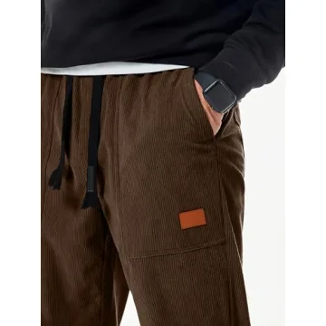 JMIERR Men's Corduroy Cargo Pants - Casual Joggers