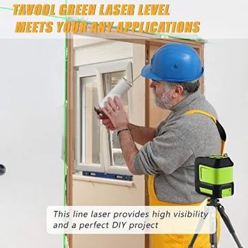 Line Laser Level Tool – 100ft Green Self Leveling Laser Line Level with Horizontal and Vertical Line Laser leveler for Indoor Outdoor Picture Hanging Construction Wall Writing Tile Installation
