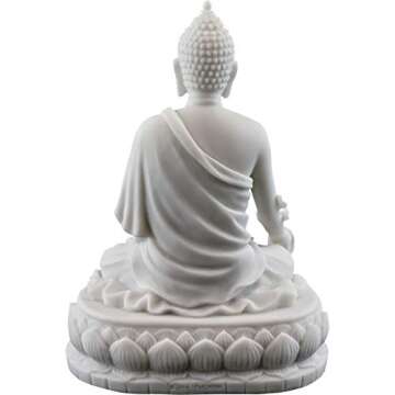 Top Collection Medicine Buddha Statue Buddha of Healing Sculpture in White Marble Finish - 5.5-Inch Collectible Figurine