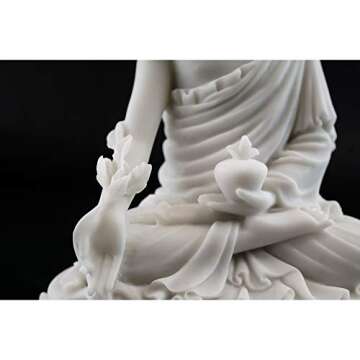 Top Collection Medicine Buddha Statue Buddha of Healing Sculpture in White Marble Finish - 5.5-Inch Collectible Figurine