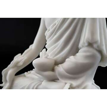 Top Collection Medicine Buddha Statue Buddha of Healing Sculpture in White Marble Finish - 5.5-Inch Collectible Figurine