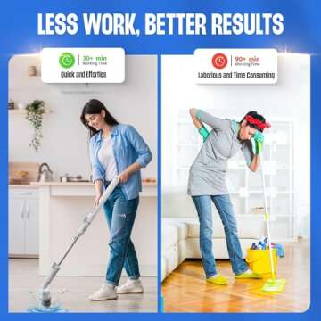 Scrubtastic Spin Scrubber, Electric Shower Scrubber – Rechargeable, Multipurpose Extendable Tile C...
