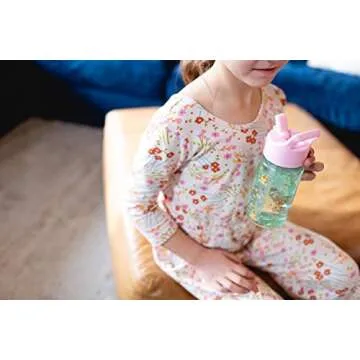 Simple Modern Disney Princess Kids Water Bottle Plastic BPA-Free Tritan Cup with Leak Proof Straw Lid | Reusable and Durable for Toddlers, Girls | Summit Collection | 12oz, Princess Rainbows