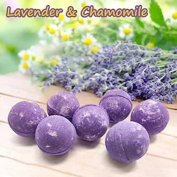 Zen's 24-Piece Lavender & Chamomile Bath Bombs for Women Men & Kids. Handmade, Natural & Organic for a Relaxing Bath Gift Set Lavender Essential Oil