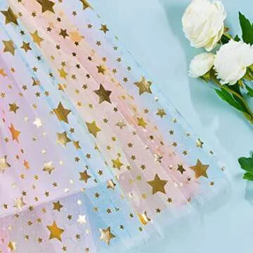 Toddler Baby Girl Sequins Dress Sleeveless Rainbow Stars Print Mesh Tulle Dress Summer Layered Princess Cake Dress (Colorful Stars, 2-3T)