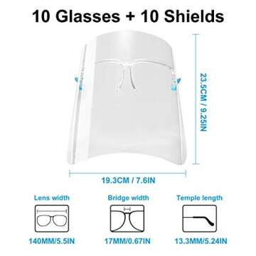 New Version Unisex 10 Pack Face Shield Reusable for Cycling Camping Travel for Kids Teens Men Women by