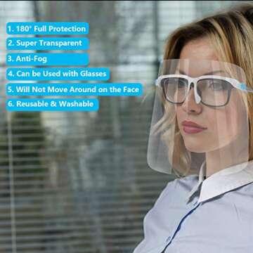 New Version Unisex 10 Pack Face Shield Reusable for Cycling Camping Travel for Kids Teens Men Women by