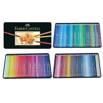 Faber-Castell Polychromos Artist Colored Pencils Set - Premium Quality Polychromos Colored Pencils 120 Tin Gift Set Includes Pencil Sharpener