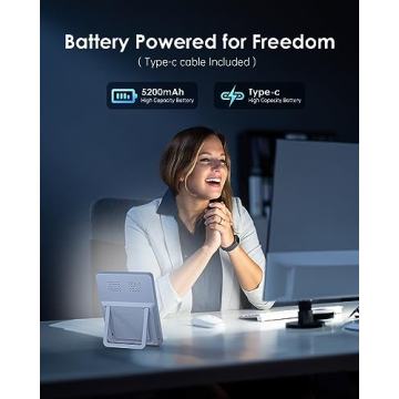 SUXIO Rechargeable Therapy Lamp with 10000 Lux Brightness