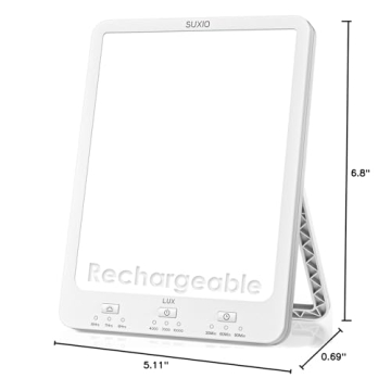 SUXIO Rechargeable Therapy Lamp with 10000 Lux Brightness