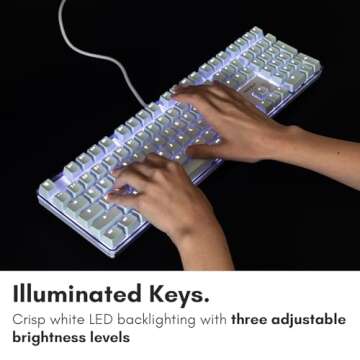 Macally Backlit Mechanical Keyboard for Mac - Comfortable, Accurate Typing - Classic Mac Mechanical Keyboard with Brown Switches - 104 Key Apple Keyboard Wired USB with Weighted Base