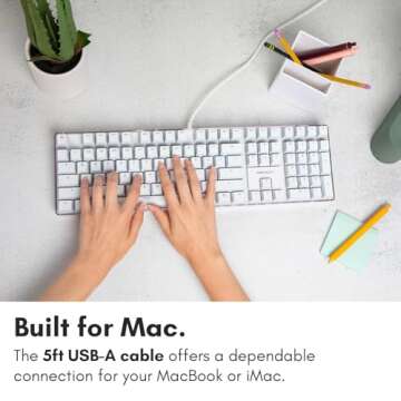 Macally Backlit Mechanical Keyboard for Mac - Comfortable, Accurate Typing - Classic Mac Mechanical Keyboard with Brown Switches - 104 Key Apple Keyboard Wired USB with Weighted Base