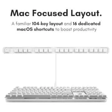 Macally Backlit Mechanical Keyboard for Mac - Comfortable, Accurate Typing - Classic Mac Mechanical Keyboard with Brown Switches - 104 Key Apple Keyboard Wired USB with Weighted Base