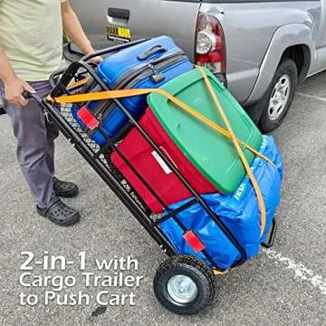 MaxxHaul Foldable Hitch N Roll Cargo Carrier Cart