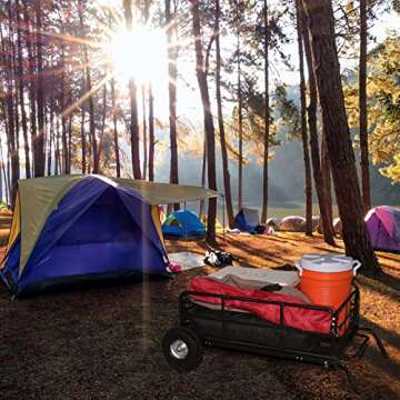 MaxxHaul 50243 Foldable Hitch N Roll Cargo Carrier Cart With Quick Detachable Basket Rack With 10 inch Flat Free Tires for Home Camp Travel Ranch SUV Up to 400 lb. Capacity