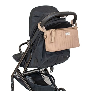 3 Sprouts Stylish Stroller Organizer with Zip & Cup Holder