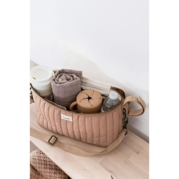 3 Sprouts Stylish Stroller Organizer with Zip & Cup Holder