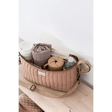 3 Sprouts Stylish Stroller Organizer with Zip & Cup Holder
