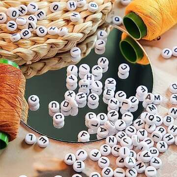 500pcs Acrylic Vowel Letter Beads for Jewelry Making