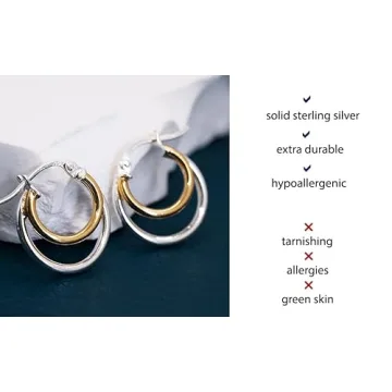 Hoops & Loops Elegant Two-Tone Hoop Earrings for All Occasions