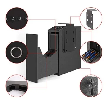 Biometric Slider Handgun Gun Safe with Fingerprint, PIN and Key Access