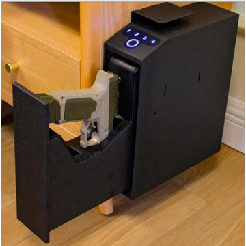 Biometric Slider Handgun Gun Safe with Fingerprint, PIN and Key Access