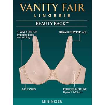 Vanity Fair Plus Size Minimizer Bra for Full Support