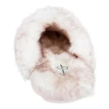 Jessica Simpson Girls Faux Fur Cozy Slippers for Kids