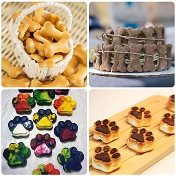 3 Pcs Silicone Molds Puppy Paw/Bone Shapes - Baking Fun