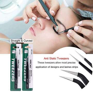 False Eyelashes Extension Practice Exercise Set for Professional Flat Mannequin Head Lip Makeup Training and Eyelash Graft(No Contain Glue)