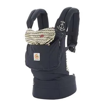Ergobaby Original Award Winning Ergonomic Multi-Position Baby Carrier with X-Large Storage Pocket, Sailor
