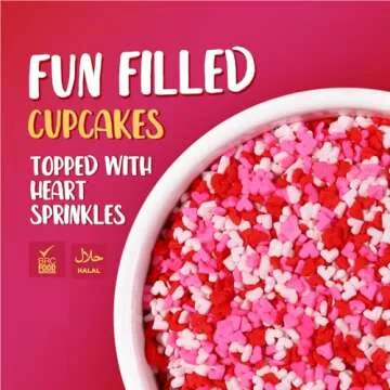 Heart Sprinkles for Cake Decorating, Valentine sprinkles, Edible Pink and Red Sprinkles for Cookies, Ice Cream, Cupcake Topper, love Confetti Sprinkles, 4.2 ounce Pink sprinkles for Wedding