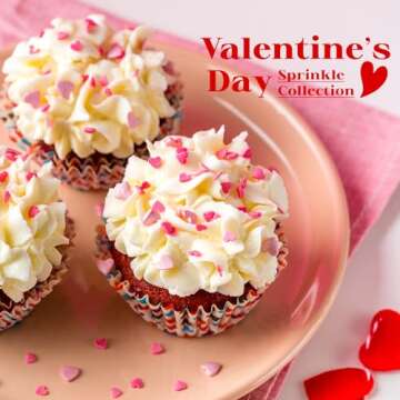 Heart Sprinkles for Cake Decorating, Valentine sprinkles, Edible Pink and Red Sprinkles for Cookies, Ice Cream, Cupcake Topper, love Confetti Sprinkles, 4.2 ounce Pink sprinkles for Wedding