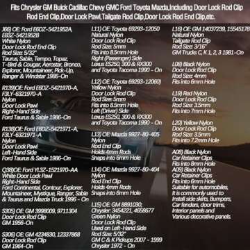 274Pcs Door Lock Rod Clips for Vehicles - Durable & Versatile