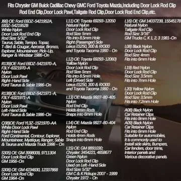 274Pcs Door Lock Rod Clips for Vehicles - Durable & Versatile