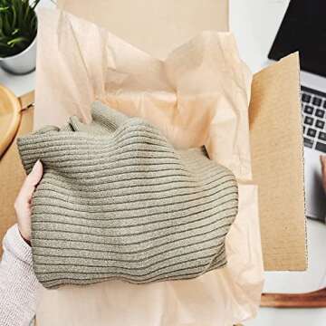 250 Pcs 30 x 20 Inch Acid Free Archival Tissue Paper No Acid Unbuffered Interleaving Paper for Clothes Textiles Linens Books Photo Jewelries Presents Wrap Storage, Brown