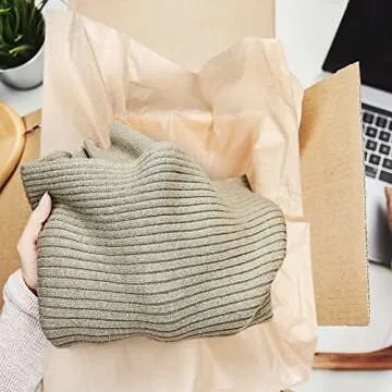 250 Pcs 30 x 20 Inch Acid Free Archival Tissue Paper No Acid Unbuffered Interleaving Paper for Clothes Textiles Linens Books Photo Jewelries Presents Wrap Storage, Brown