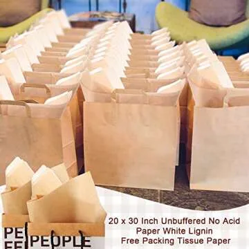 250 Pcs 30 x 20 Inch Acid Free Archival Tissue Paper No Acid Unbuffered Interleaving Paper for Clothes Textiles Linens Books Photo Jewelries Presents Wrap Storage, Brown