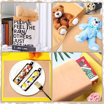 250 Pcs 30 x 20 Inch Acid Free Archival Tissue Paper No Acid Unbuffered Interleaving Paper for Clothes Textiles Linens Books Photo Jewelries Presents Wrap Storage, Brown