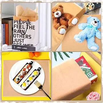 250 Pcs 30 x 20 Inch Acid Free Archival Tissue Paper No Acid Unbuffered Interleaving Paper for Clothes Textiles Linens Books Photo Jewelries Presents Wrap Storage, Brown