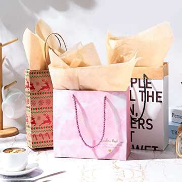 250 Pcs 30 x 20 Inch Acid Free Archival Tissue Paper No Acid Unbuffered Interleaving Paper for Clothes Textiles Linens Books Photo Jewelries Presents Wrap Storage, Brown