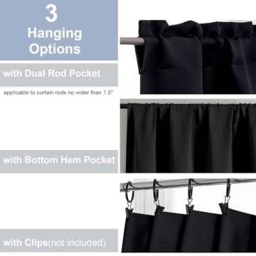 Chyhomenyc Blackout Curtains – 36 Inch Small Blackout Curtains