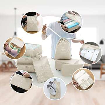 BRAQ 9 Pcs Packing Cubes for Suitcase Set Luggage Organizers, Lightweight Travel Essential Bag with Large Toiletries Bag for Clothes Shoes