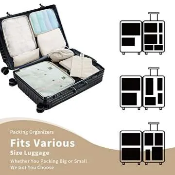 BRAQ 9 Pcs Packing Cubes for Suitcase Set Luggage Organizers, Lightweight Travel Essential Bag with Large Toiletries Bag for Clothes Shoes