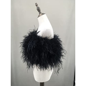Stylish LVCOMEFF Ostrich Feather Bandeau Top for Parties