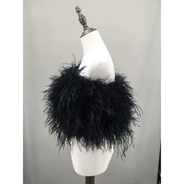 Stylish LVCOMEFF Ostrich Feather Bandeau Top for Parties