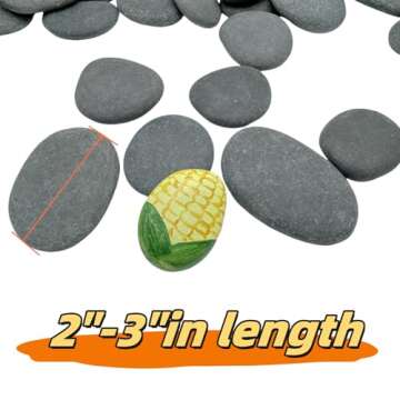 Meilala 20PCS Natural Painting Rocks, 2“-3” River Rocks for Painting ， DIY Rocks Flat & Smooth...