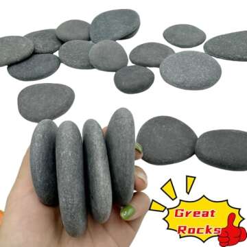 Meilala 20PCS Natural Painting Rocks, 2“-3” River Rocks for Painting ， DIY Rocks Flat & Smooth Kindness Rocks for Arts, Crafts, Decoration