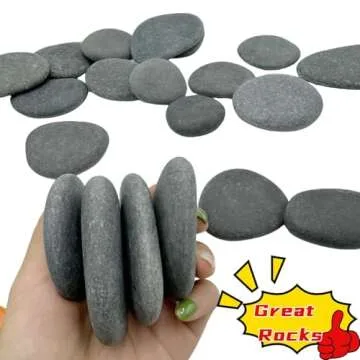 Meilala 20PCS Natural Painting Rocks, 2“-3” River Rocks for Painting ， DIY Rocks Flat & Smooth Kindness Rocks for Arts, Crafts, Decoration